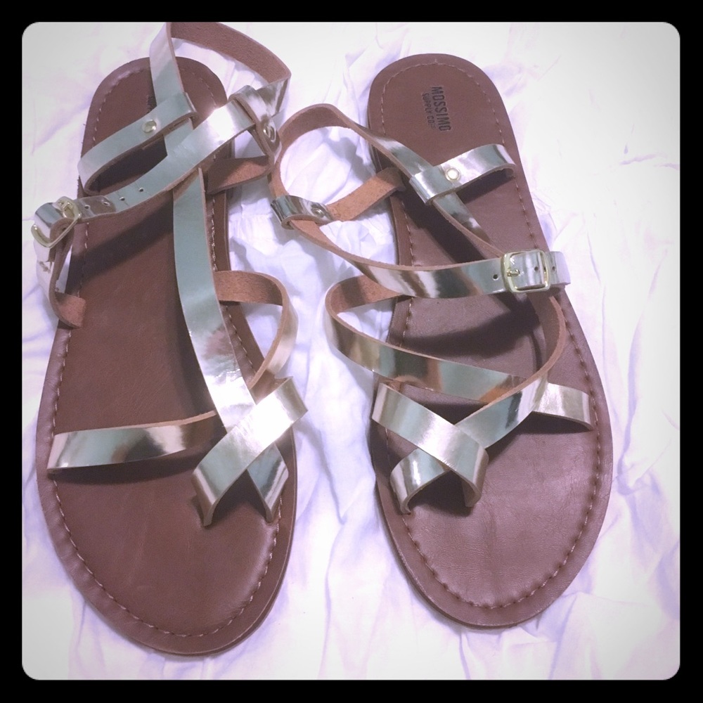 Gladiator flat sandal Target Mossimo silver 9M